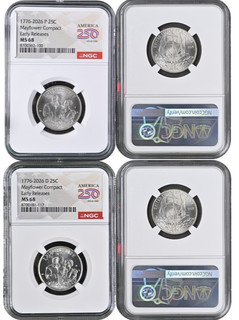 2026 D/P Quarters Set 25c Mayflower Compact NGC MS68 Early Releases #2830