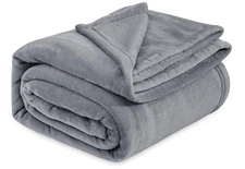 Fleece Bed Blankets Queen Size Grey - Soft Lightweight Plush Fuzzy Cozy Luxury B