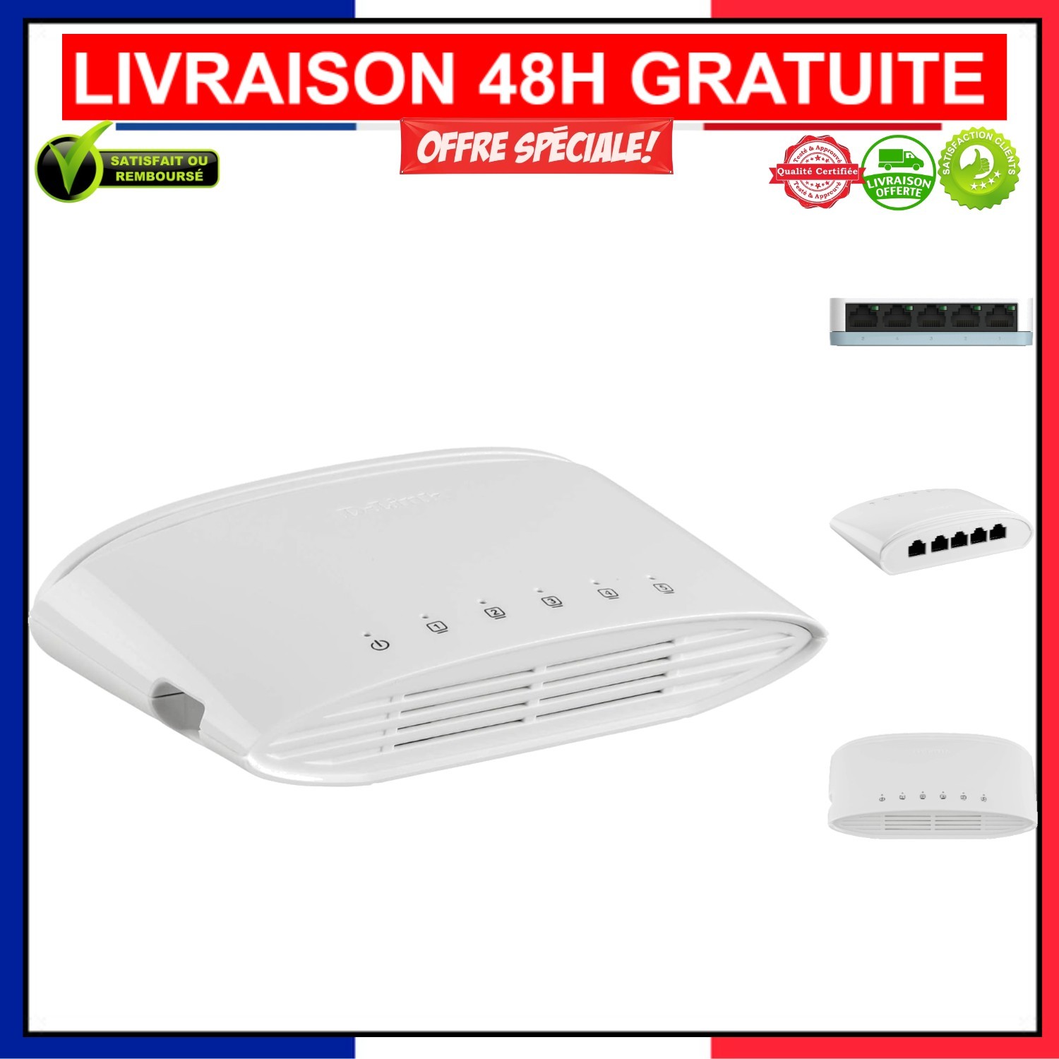 Switch Gigabit D-Link DGS-1005D commutateur 5 ports 1000 Mbps pour streaming 4K sans latence