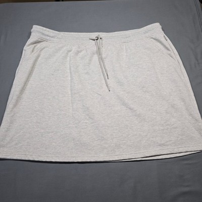 Eddie Bauer Gray Heather Mini Skirt Casual Elastic Waist Drawstring Women's XL
