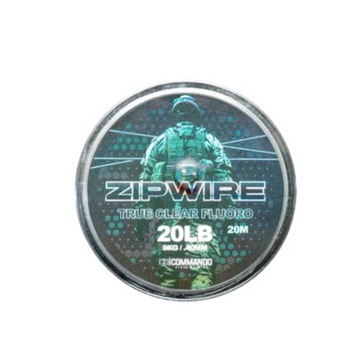 Commando Zip Wire Fluorocarbon Hooklink 20lb Clear Invisible Sinking Rig Line