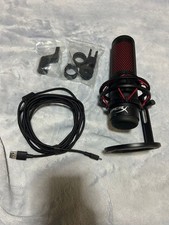 HyperX QuadCast USB Condenser Microphone Black/Red with Stand  Cable Used 