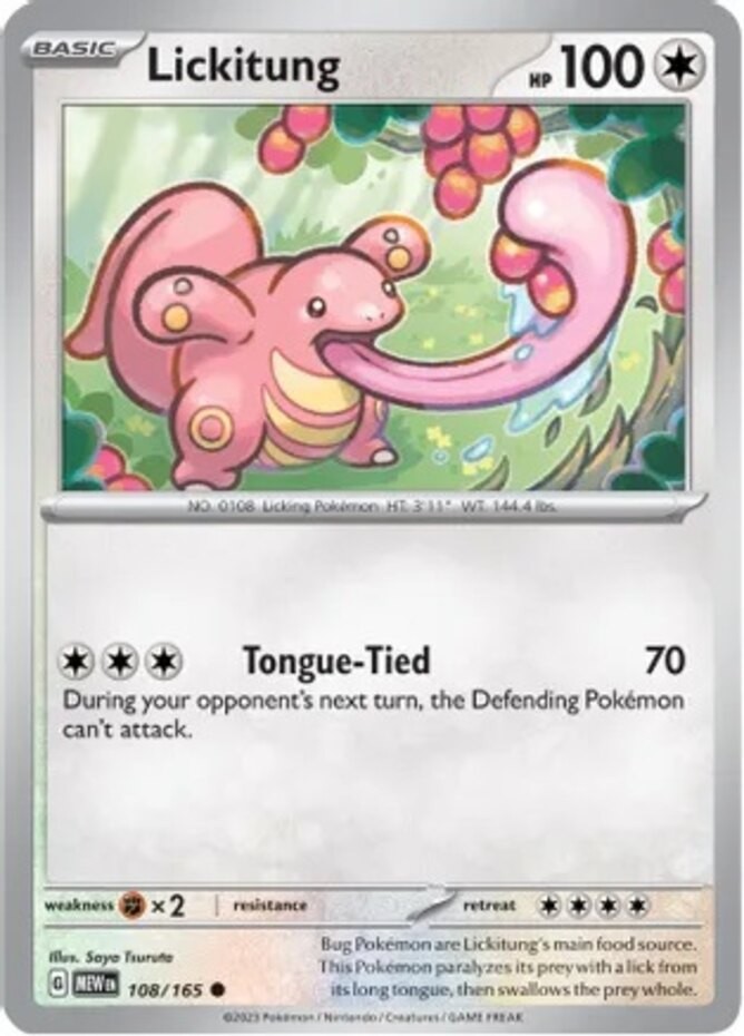 Lickitung - 108/165 - Common (Near Mint) Scarlet & Violet - 151 - Colorless Poké