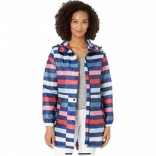 Joules Right As Rain GoLightly Rain Jacket Womens 4 Navy Stripe