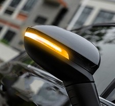 Paar Spiegelkappen mit Spurassist Kohlefaser Passt für VW Golf 8 VIII 2020-2023