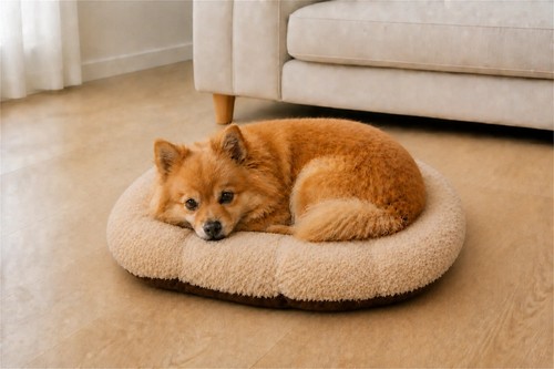 Gor Pets Nordic Suede & Faux Fur Oval Cushion Cosy Warm Puppy Dog Pillow Bedding - Afbeelding 7 van 26