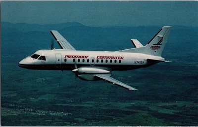 Piedmont Commuter SAAB 340A N741BA Brockway Air Photo Postcard Aviation