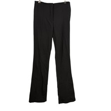 Mango MNG Selection Pants Size 4 Black Slit Hem Seam Detail Stretch 34" Inseam