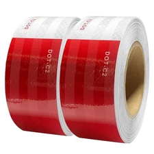 200ft DOT-C2 Red White Reflective Tape 2" Inch High Vis Safety Reflector Trailer