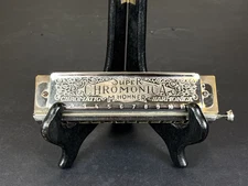 Vintage Hohner Super Chromonica Harmonica Key C - 6" Long, Made In Germany