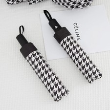 New Checkered Umbrella for Women, Sunscreen, UV Protection, Sunshade, Thickened