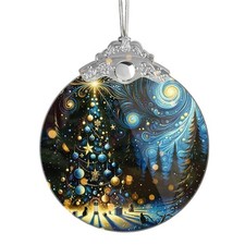 Christmas Ornament 2025   Blue Starry Night Holiday Decor, Christmas Tree Orn...