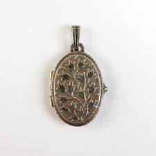 Sterling Silver 925 Floral Oval Locket Signed K&L Kordes & Lichtenfels Vintage