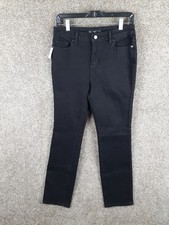 Member's Mark Straight Leg Jeans Womens 6 Black Denim High Rise Stretch NWT