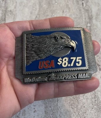 Vintage 1989 Belt Buckle USPS USA Post Office Collectible Express Mail