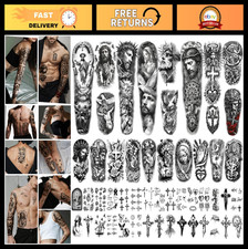 48 Sheets Religious Temporary Tattoos - Jesus Cross, Angel God Designs for All