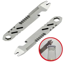 1pc Mini Stainless Steel Crowbar Multi-Tool Allen Wrench Bottle Opener - NEW
