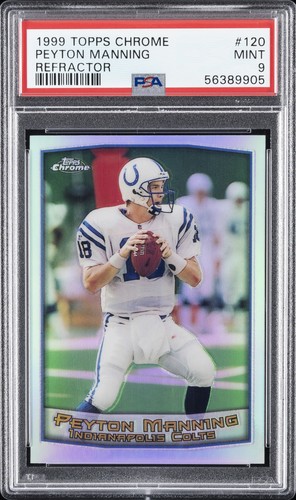 1999 TOPPS CHROME REFRACTOR #120 PEYTON MANNING PSA 9