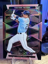2020 Panini Chronicles - Obsidian Yoshi Tsutsugo #21 Electric Etch Red /25 (RC)