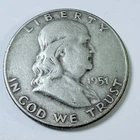 1951 D Franklin Half Dollar 90% Silver Circulated Coin Free Shipping #8285