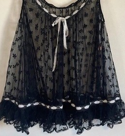 Romantic Agent Provocateur Lace Nightie Babydoll SM Black Bow Coquette Lingerie