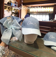 2026 Disney Frozen Elsa Light Blue Denim Baseball Cap with Bow Accessory