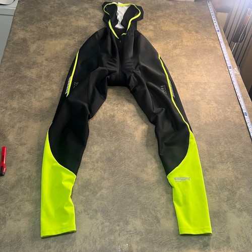 Gore Bike Wear Cycling Bib Tights Men L Black Neon Windstopper Soft Shell Padded