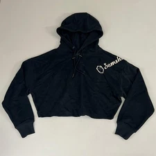 SAMSHIELD Equestrian Hooded Sweatshirt w/Sleeve Logo Women's Sz S Black