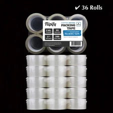 36 Rolls Carton Sealing Clear Packing Tape Box Shipping - 2 mil 2" x 55 Yards