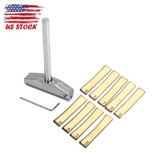 Luthier Tool Guitar Bass Fingerboard Fret Press Caul with Fret Inserts Wrench