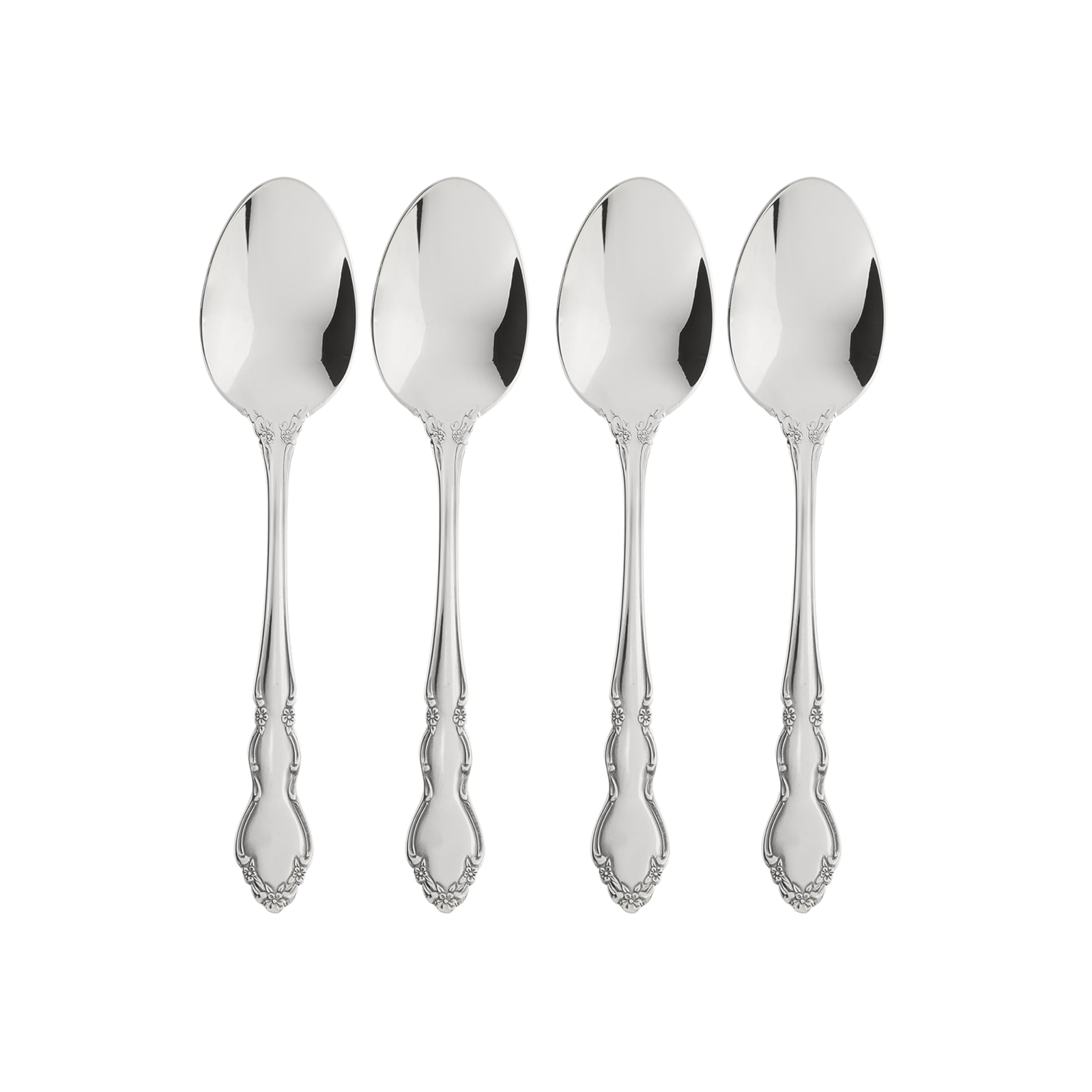 Dover Fine Flatware Teaspoons, Set of 4 , 18/10 Stainless Steel, Silverware S...