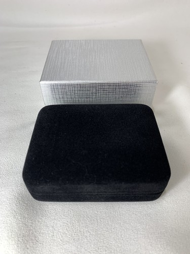KAY Jewelers Empty Large Black Velvet Jewelry Earrings Clamshell W/Slv Box - NEW - Picture 9 of 12