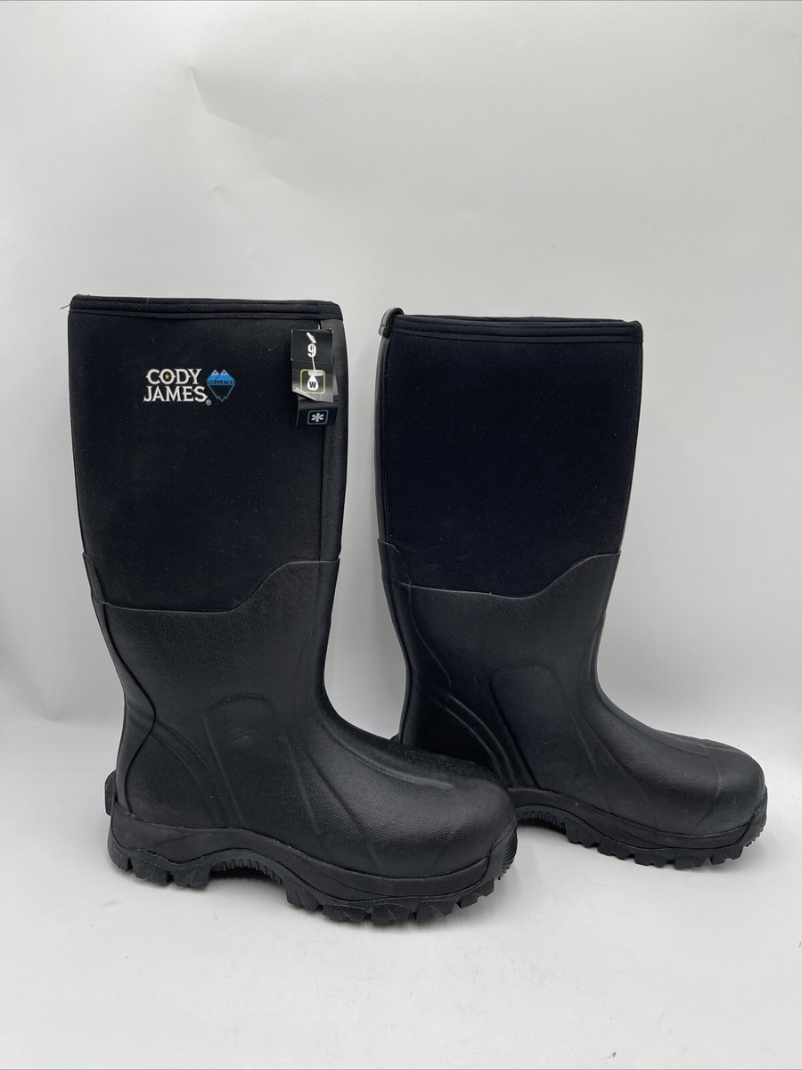 Cody James Men's Glacier Guard Insulated Rubber Boots Black Size