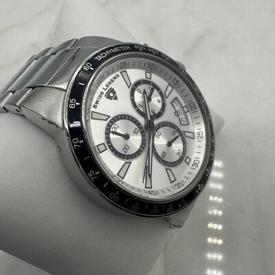 Swiss Legend Endurance Chronograph Watch 45mm Silver 110000773