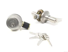 Mobile Home Lever Entry Lock and Deadbolt Set, Stainless Steel