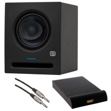 PreSonus Eris Pro 6 Coaxial Studio Monitor w/ Isolation Pad  Audio Cable Bundle