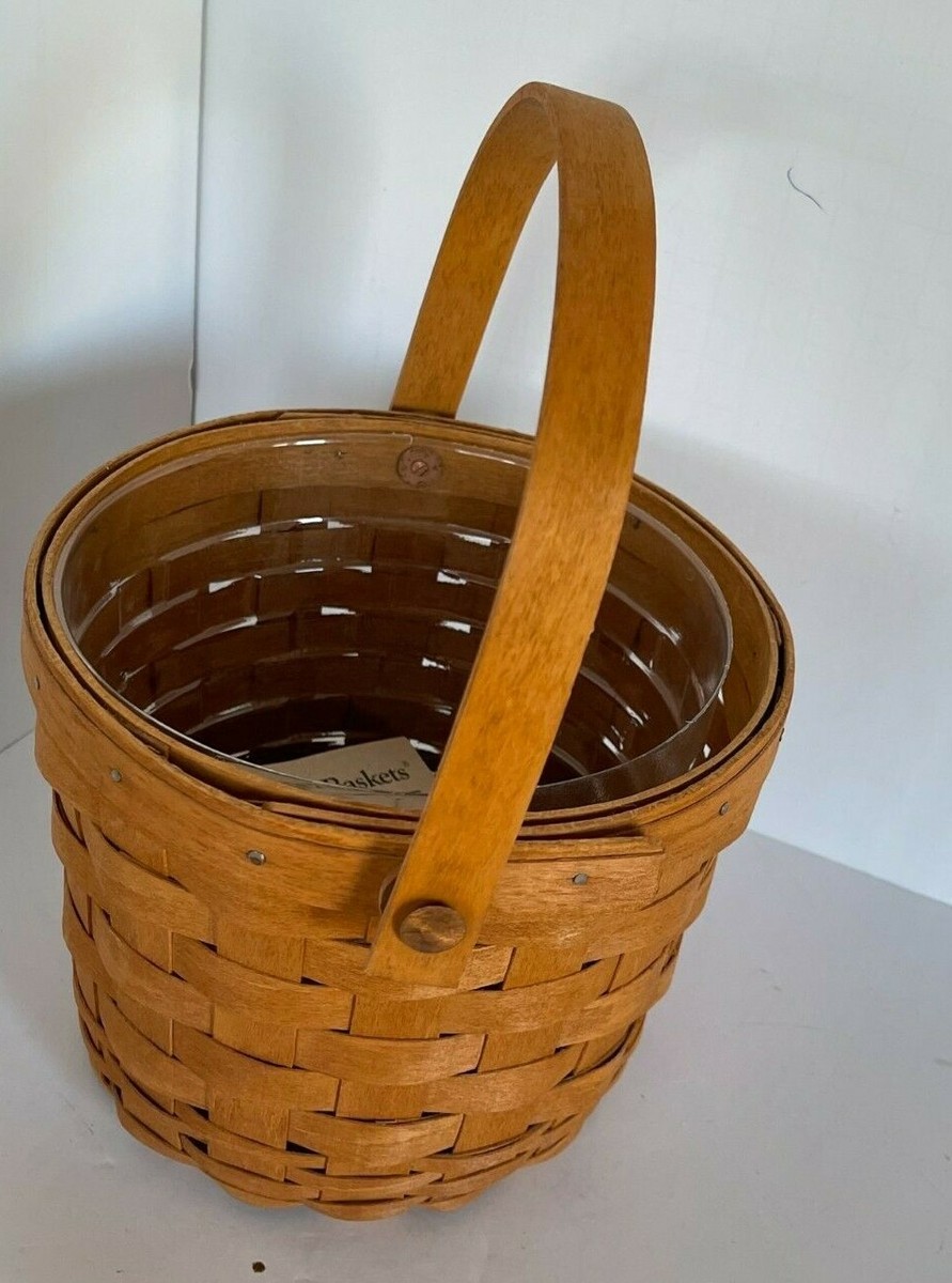 Longaberger Basket 1994 Fruit with Handle Retired with Plastic