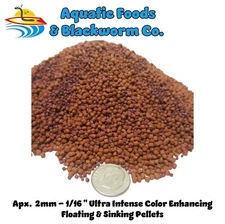 Ultra Intense Color Enhancing Floating & Sinking Cichlid Pellets. Apx 2 mm