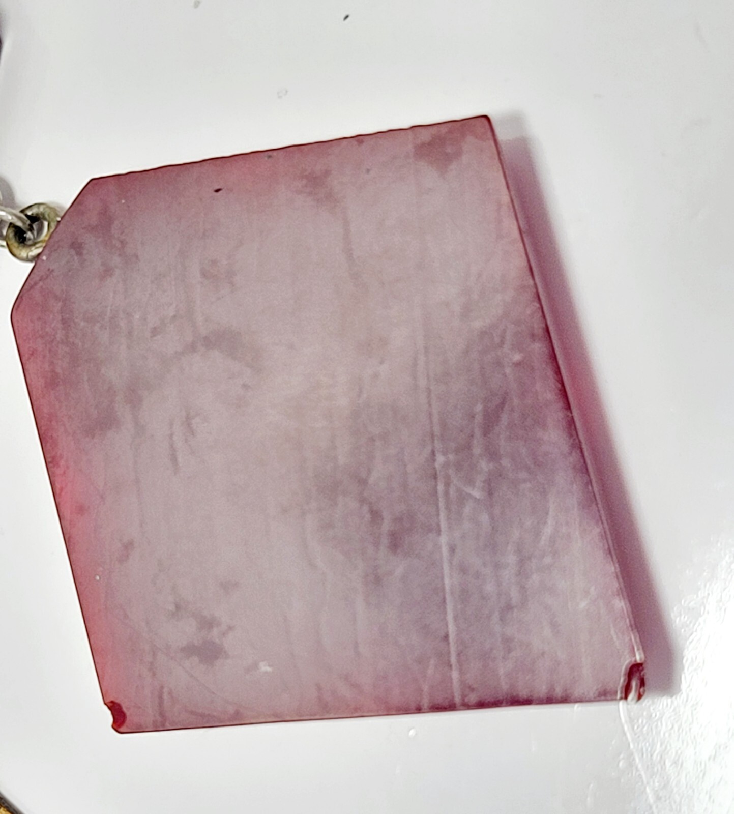 Antique Cherry Bakelite Etched Dangle Brooch - image 3