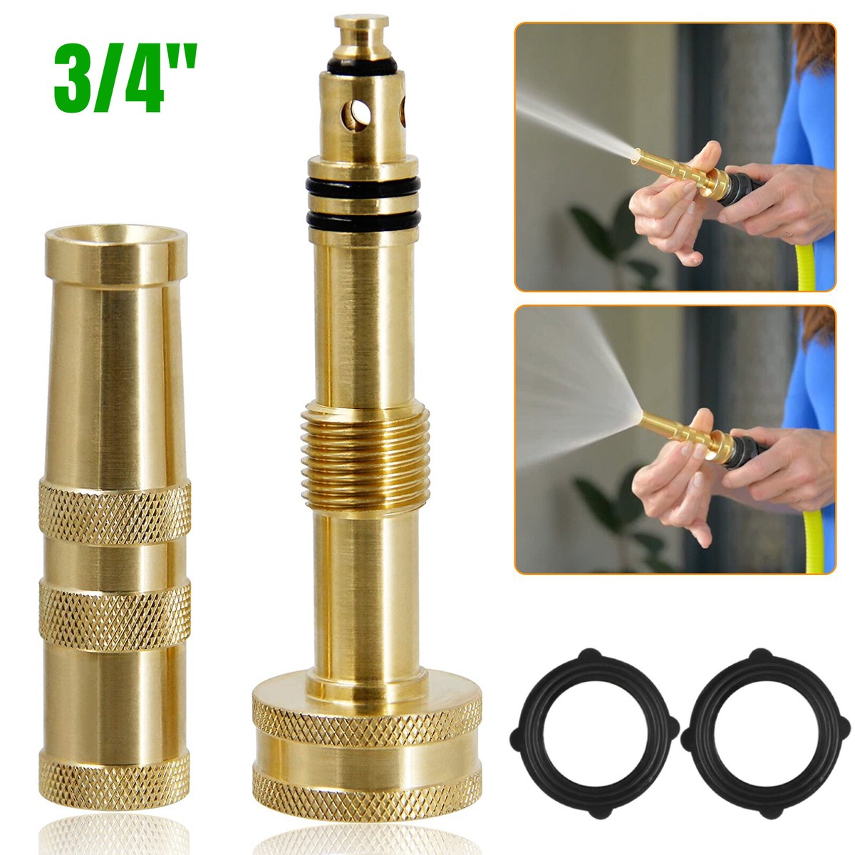 High Pressure Solid Brass Garden Spray Nozzle 3/4