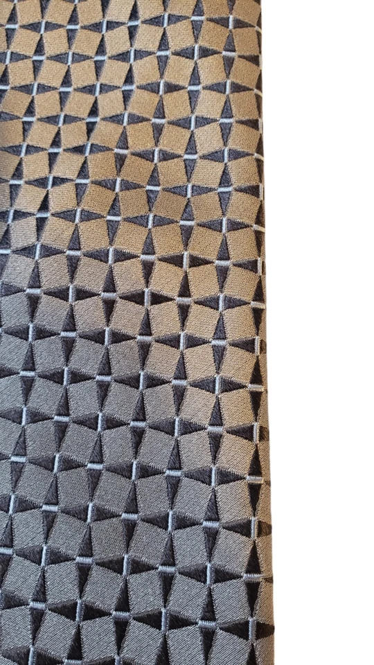 JONES NEW YORK 豪华 100% 真丝领带男式银色几何领带商务服装 — 第 2/4 张图片