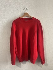 VTG 70s 80s Pendleton Red Lambswool Wool Made In USA Sweater Mens XL