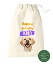 Doggy Birthday Gift Bag Personalised with your Dog's Name & Photo Printed - Dogs