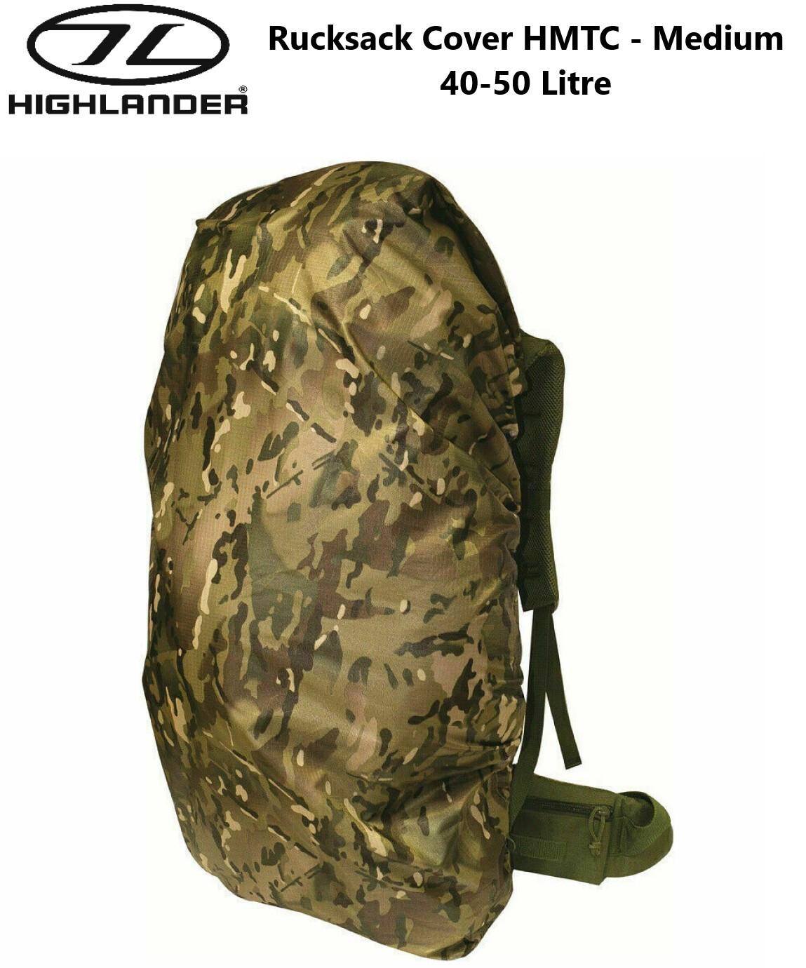 Highlander Rucksack Cover HMTC Medium 40-50 Litre Military Rain Cover Multicam