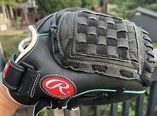 Rawlings FP110MT Youth Fast Pitch Softball 11" Leather Glove ERBS5 Black Teal