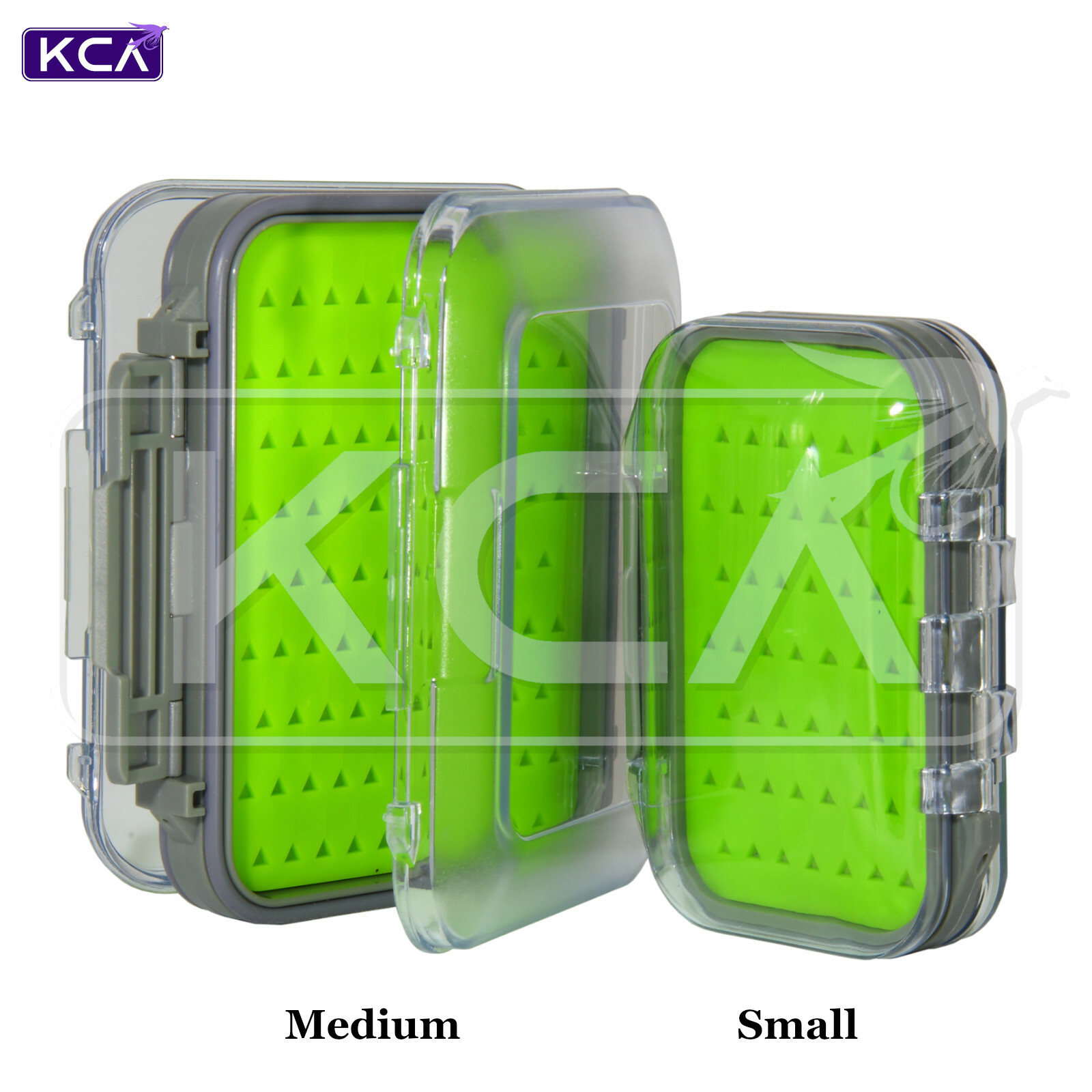 Waterproof DoubleSided Fly Box, Silicone Insert, Clear Lid, Large/Medium/Small eBay