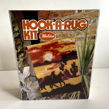 Vintage Malina Hook-A-Rug Latch Hook Kit South Western Horse Cowboy Sealed 25 15