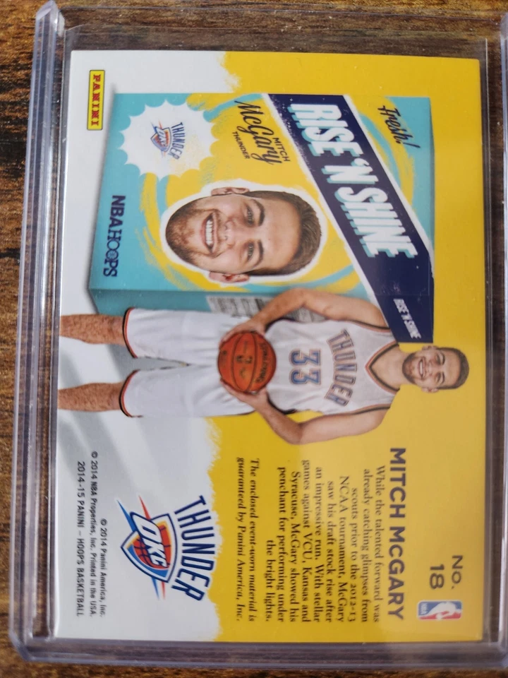 2014-15 NBA Hoops Mitch McGary Rise N Shine Rookie RC Jersey Relic #18 Thunder - Image 2 of 2