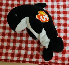 Ty BEANIE BABIES -WAVES the WHALE 1996 EX CONDITION with TAGS AUCT 12837
