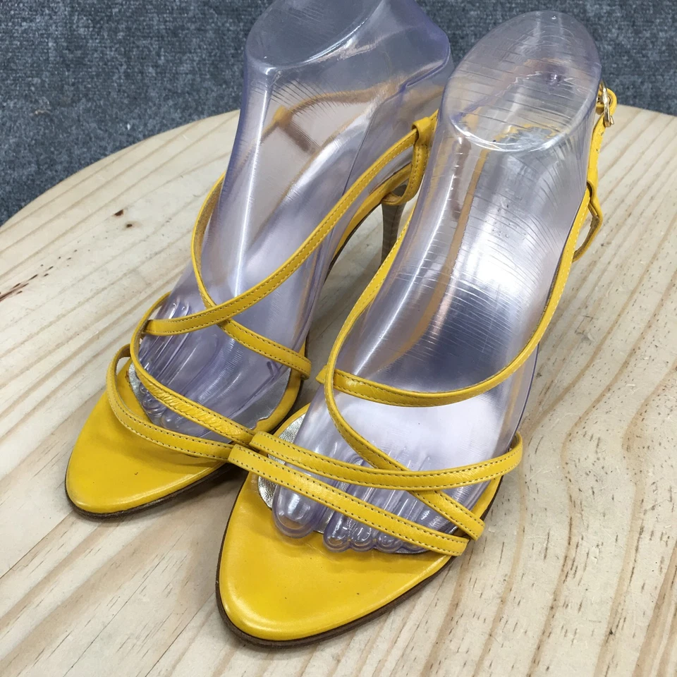 Sandalias Barneys New York Mujer 40 Informales Stiletto Tobillo Tirantes Cuero Amarillo Foto 3 de 4